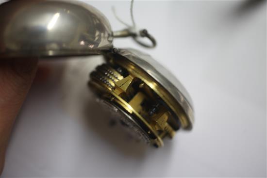 An 18th century silver pair cased verge pocket watch by Soloman Gibbs, London,